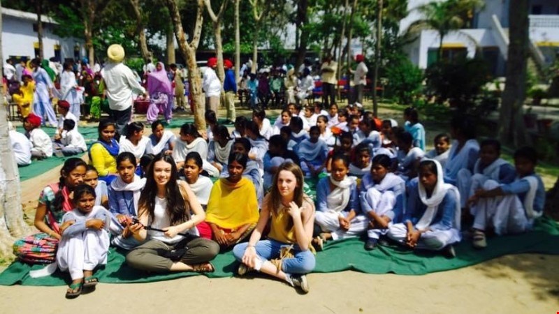 Anisha and Jasmine in India, 2015